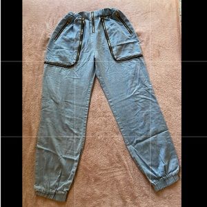 Denim Zippered Joggers